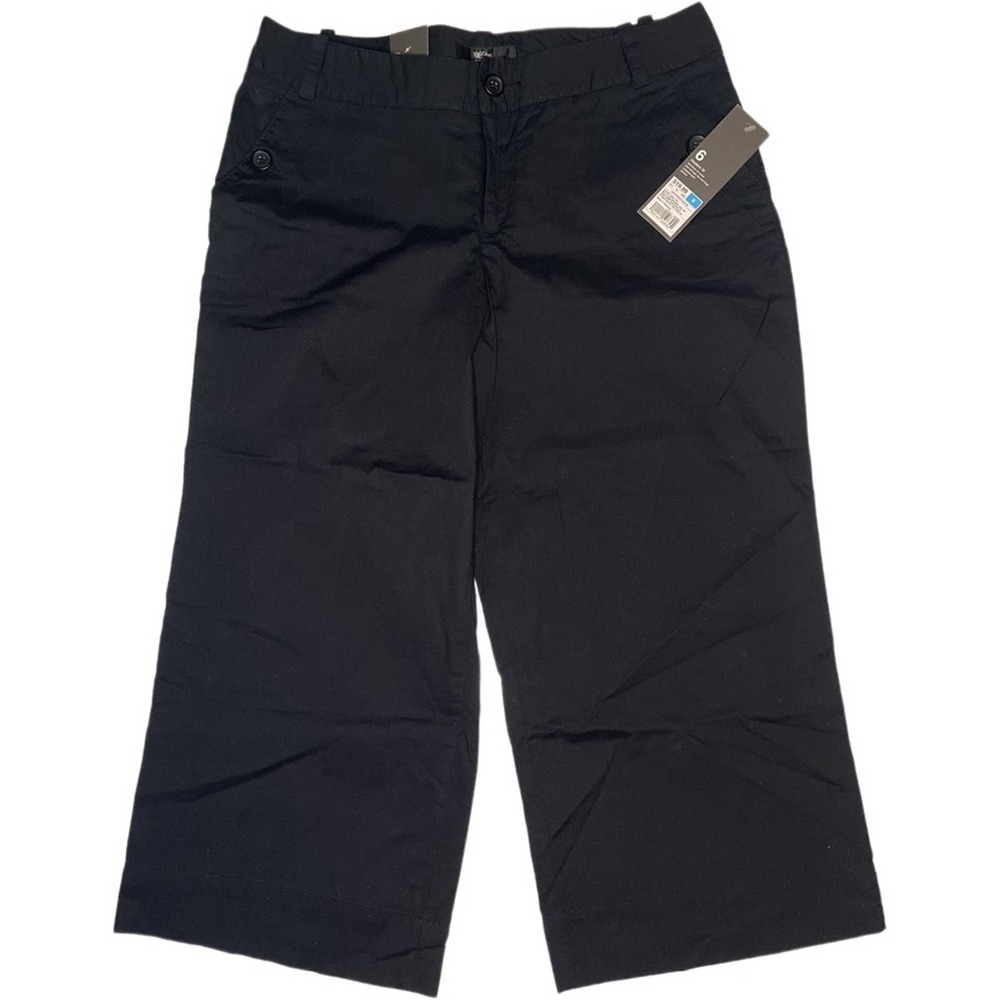 NWT Mossimo modern fit stretch cropped pants women’s size 6 Black casual office